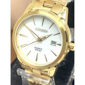 Citizen Women's Watch EU6072-56D Quartz White Dial Gold Stainless Steel 28mm